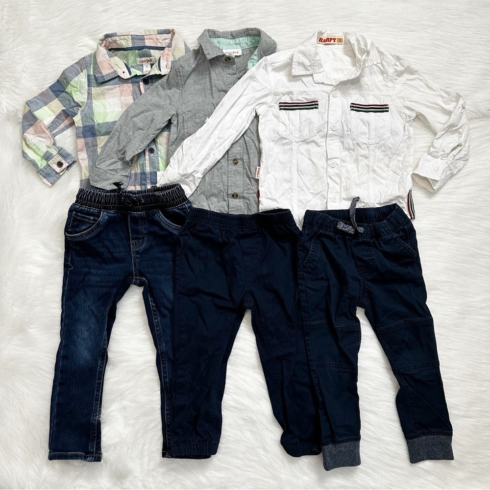 Boys Toddler Size 3T BUNDLE (6) Shirt & Pants Set